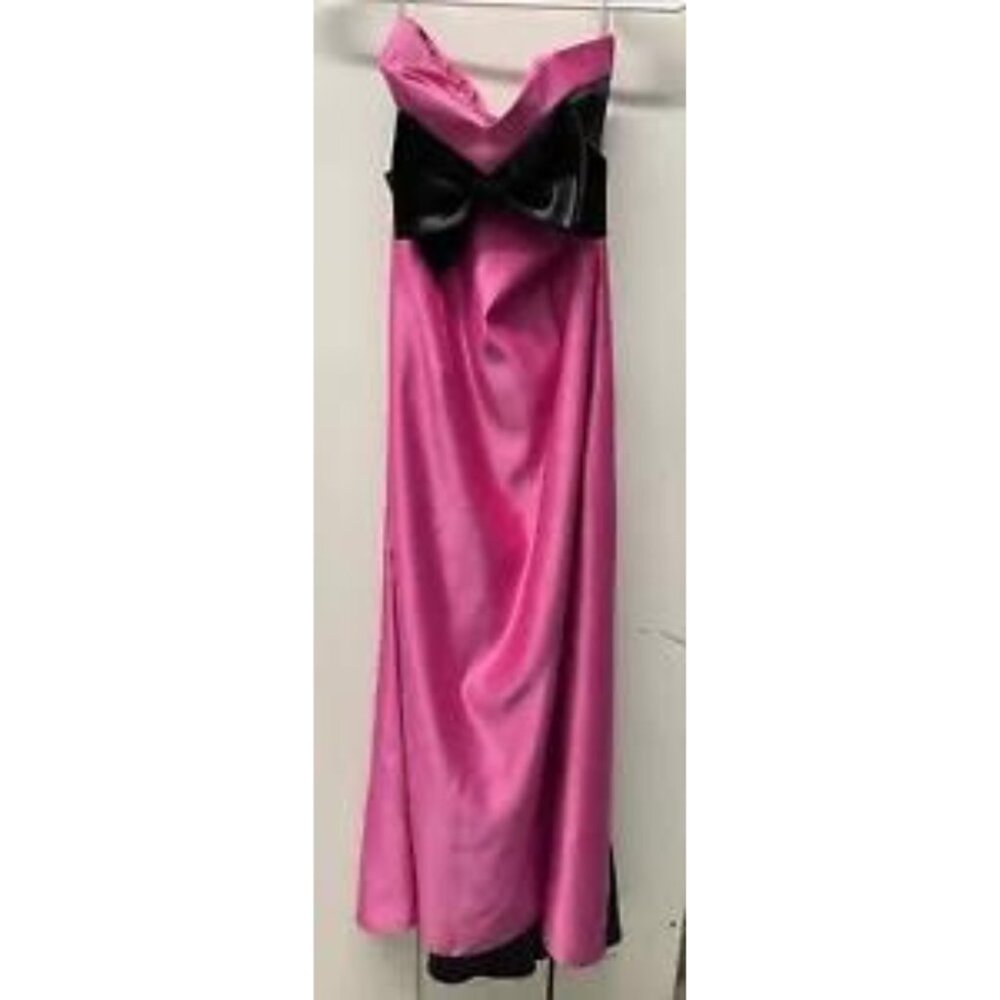 Jessica McClintock Gunne Sax Vintage Strapless Gown Hot Pink Womens Barbie SZ 5
